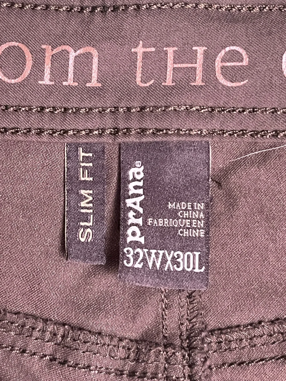 Prana Stretch Zion 5 Pocket Pant - Dark Brown - Size 32/30